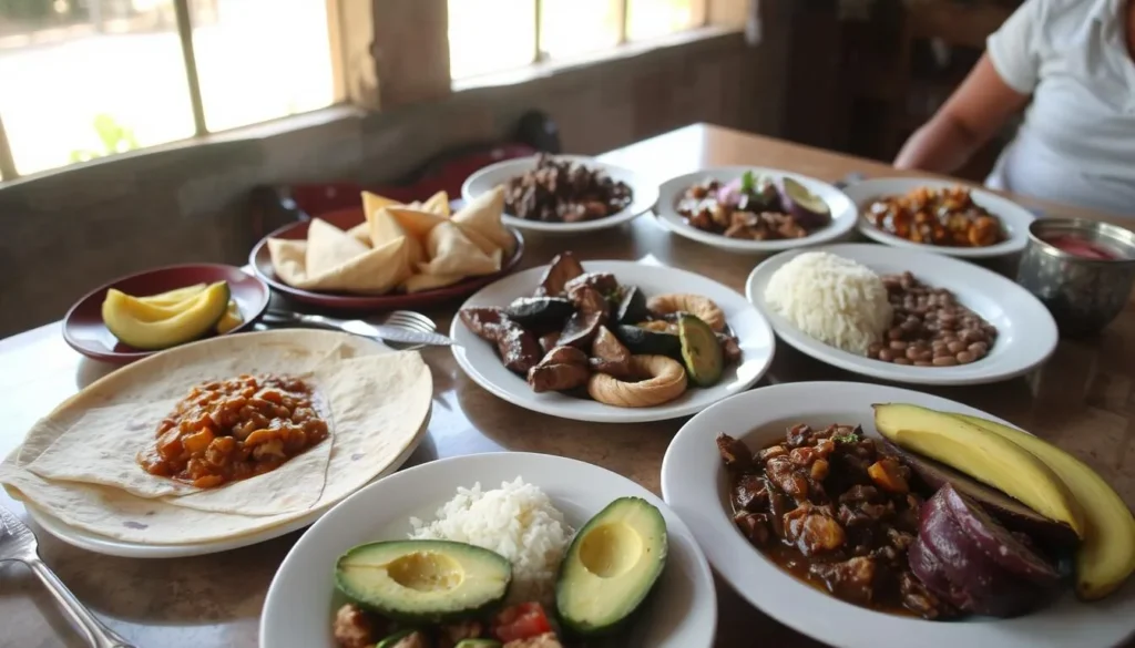 Traditional Honduran food served in a local restaurant in Santa Rosa de Copan