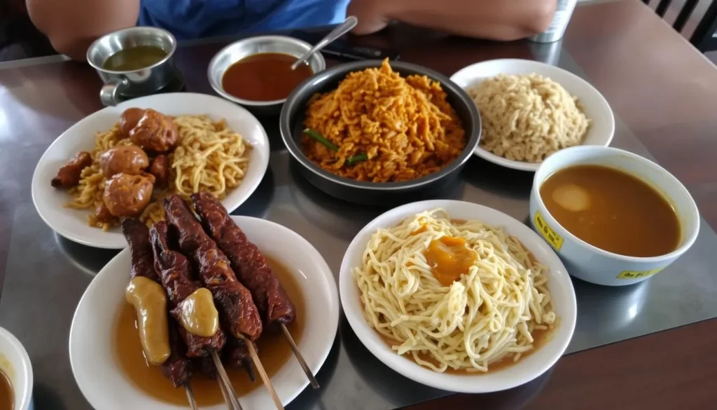 Traditional Indonesian food served at a local warung near Bromo