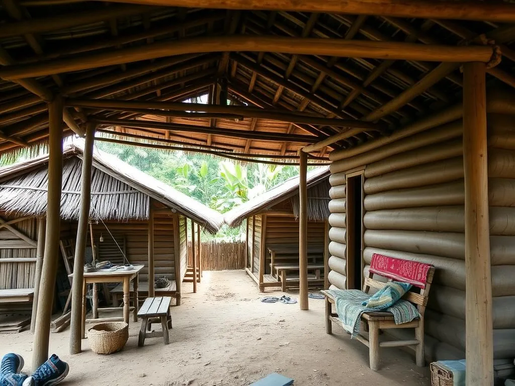 Traditional Katang village homestay with wooden stilt houses