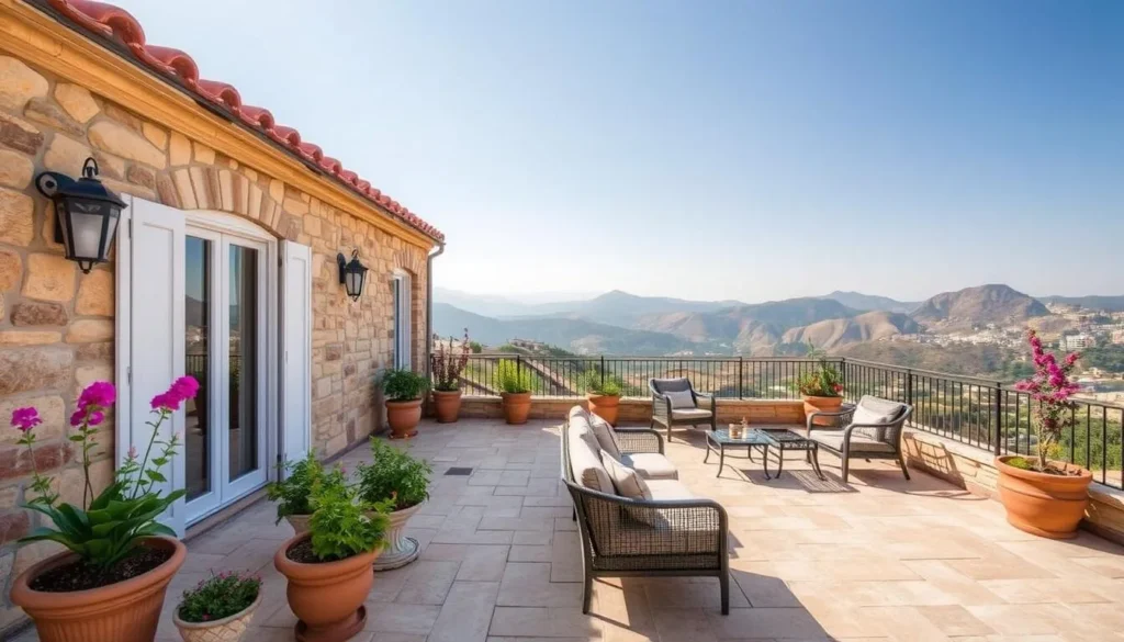 Traditional Lebanese hotel in Aley with mountain views and stone architecture