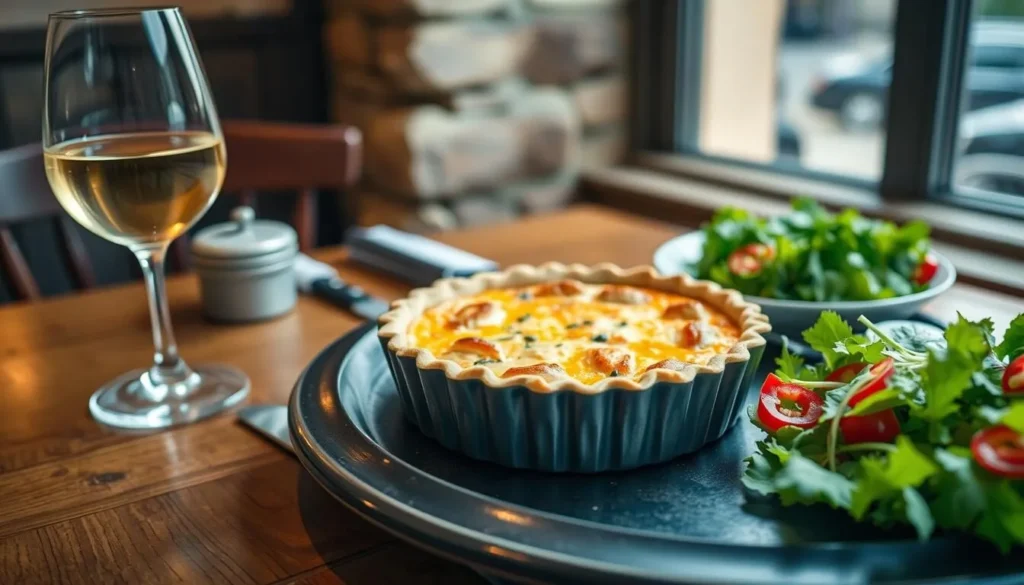 Traditional Lorraine cuisine featuring quiche Lorraine in a Metz restaurant