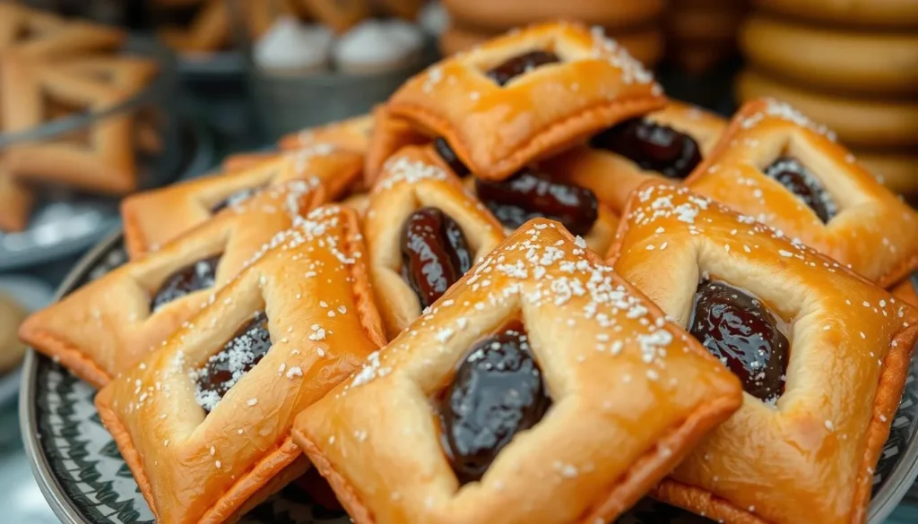 Traditional Makroudh pastries from Kairouan displayed at a local bakery