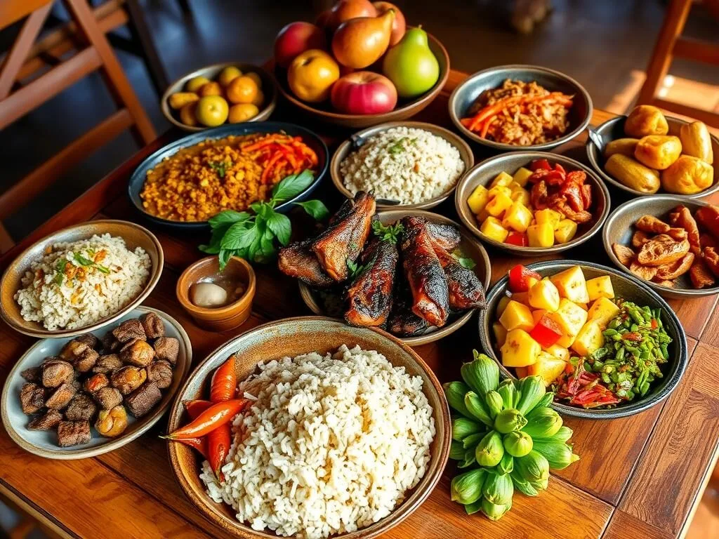Traditional Malagasy cuisine served near Analamazaotra National Park