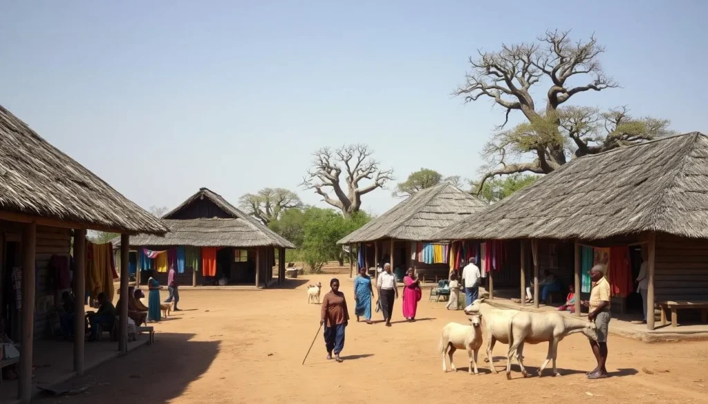 Traditional Malagasy village near Tsingy de Namoroka with local cultural elements
