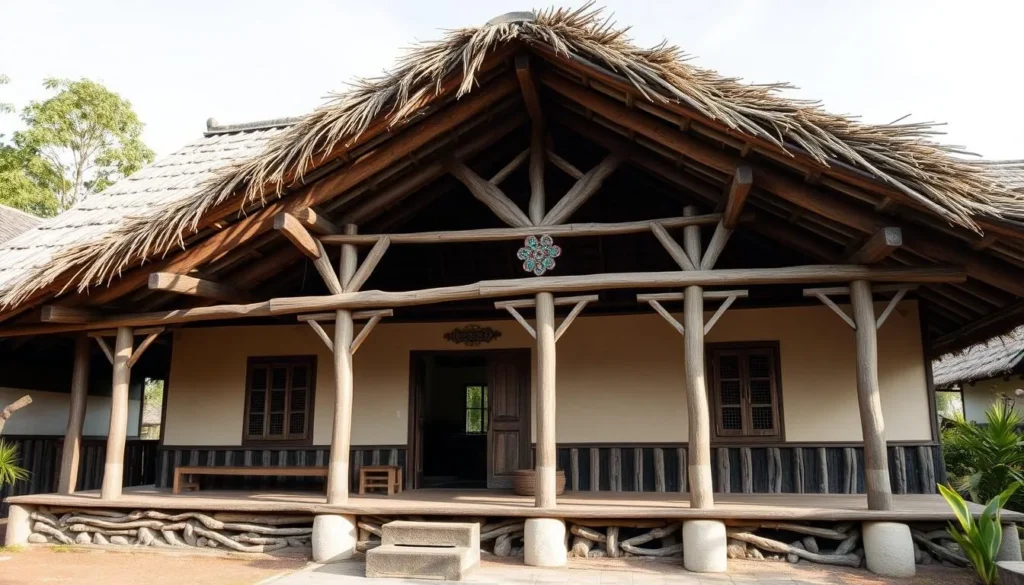 Traditional Mandailing house with distinctive architecture in Sibangor Village near Batang Gadis National Park