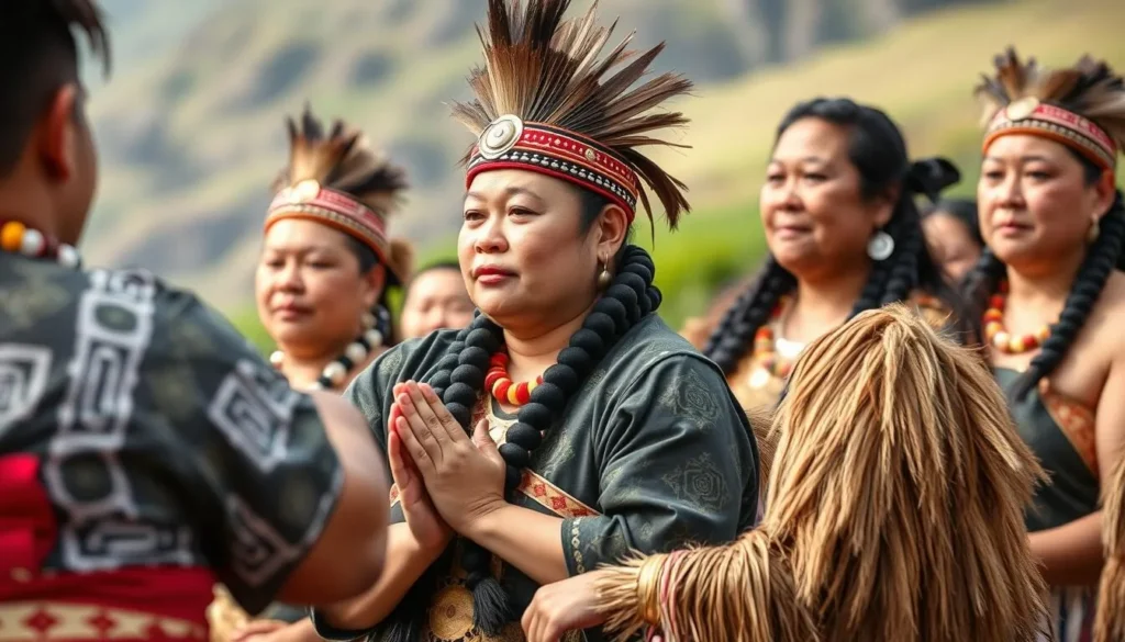 Traditional Māori cultural performance in Kaikoura with performers in traditional dress