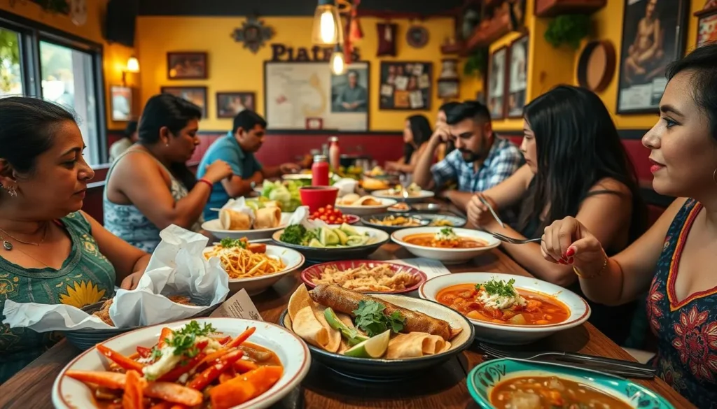 Traditional Mexican food being served at a local restaurant in Tlalnepantla with colorful dishes and fresh ingredients Traditional Mexican food being served at a local restaurant in Tlalnepantla with colorful dishes and fresh ingredients