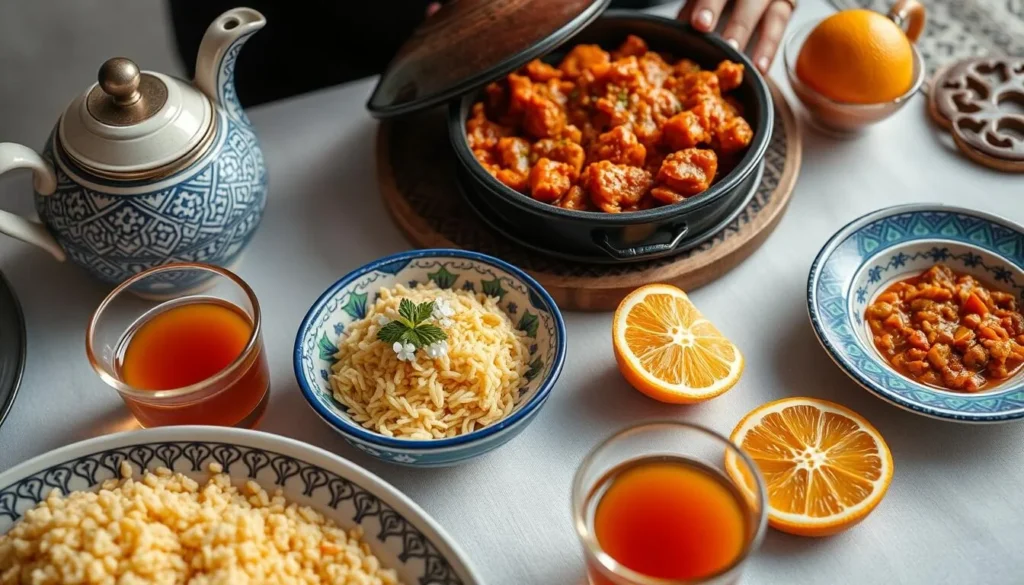 Traditional Moroccan dishes featuring Berkane's famous citrus fruits and local specialties