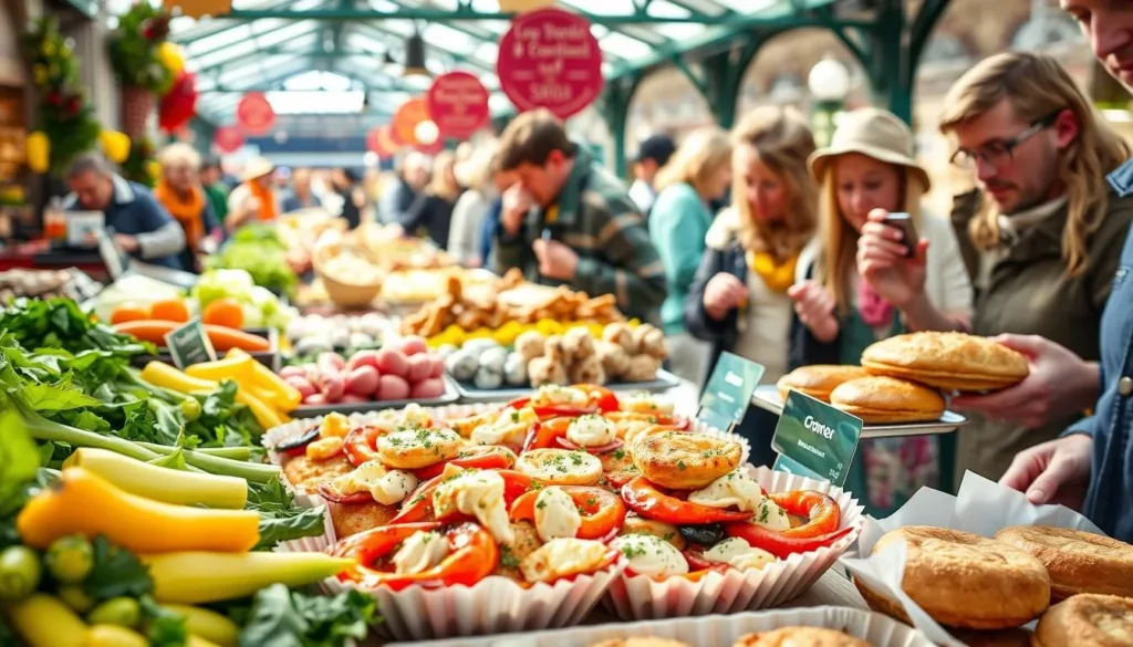 Traditional Norfolk food at Norwich Market - one of the best things to do in Norwich, England