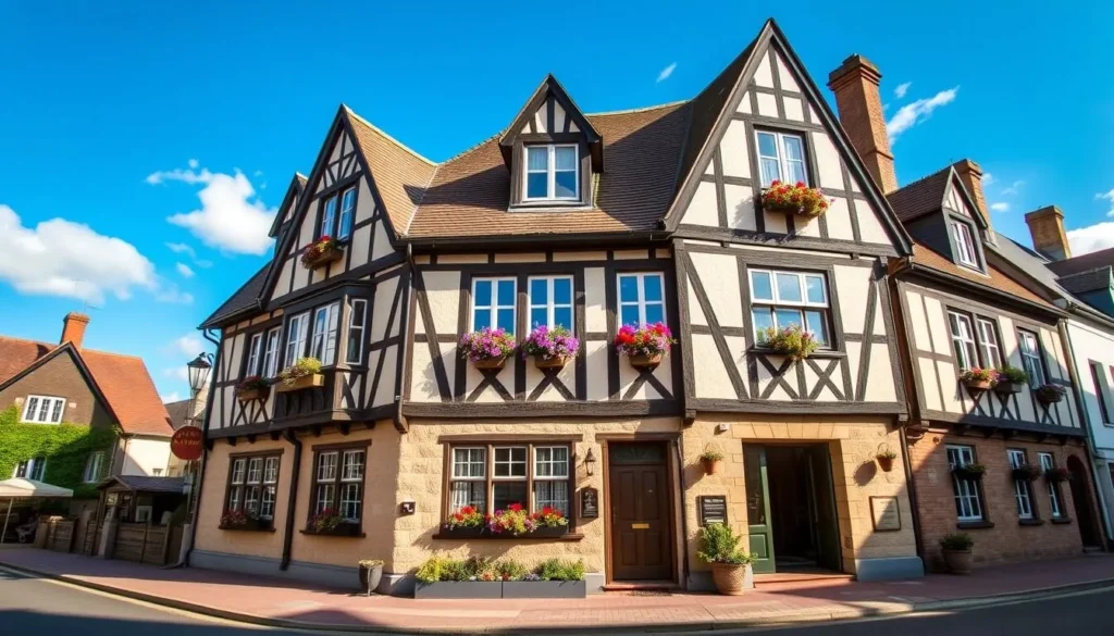 Traditional Norman-style accommodation in Etretat with half-timbered architecture Traditional Norman-style accommodation in Etretat with half-timbered architecture