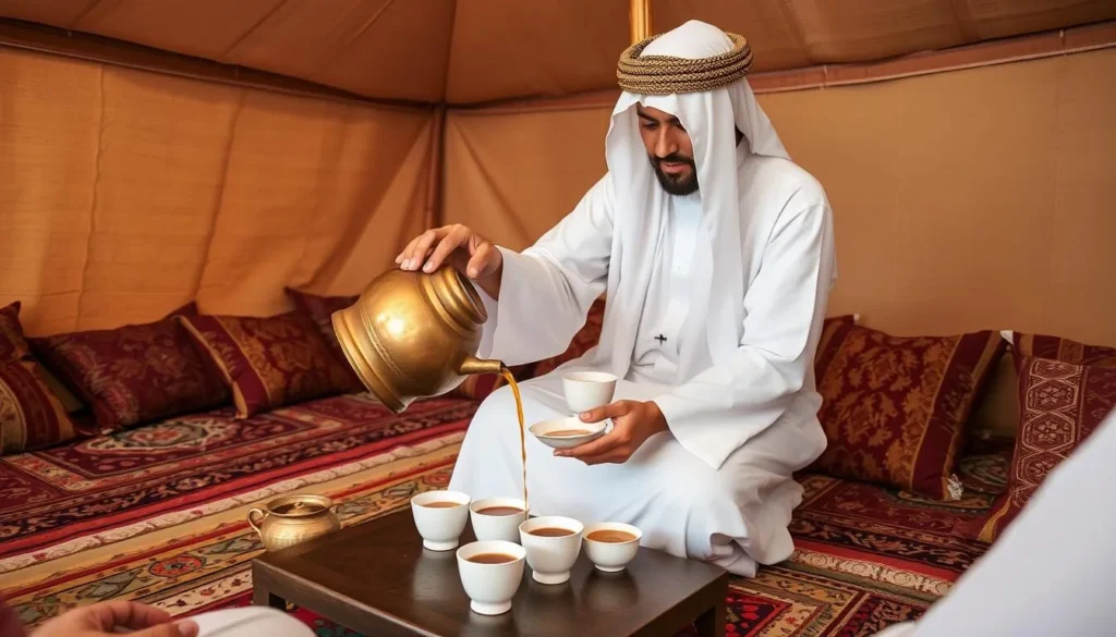 Traditional Omani coffee ceremony in Wahiba Sands
