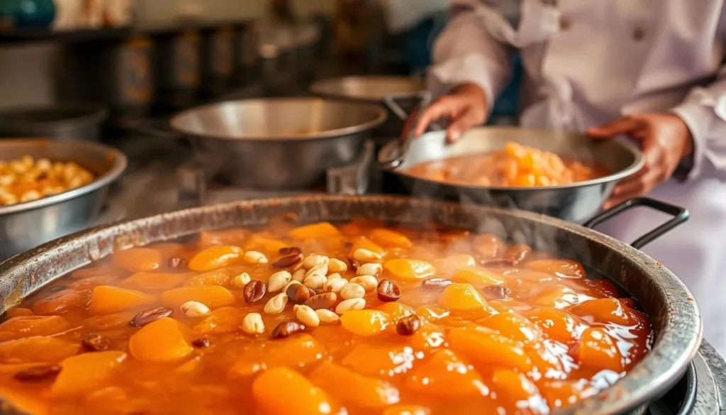 Traditional Omani halwa being prepared by a local chef in Barka