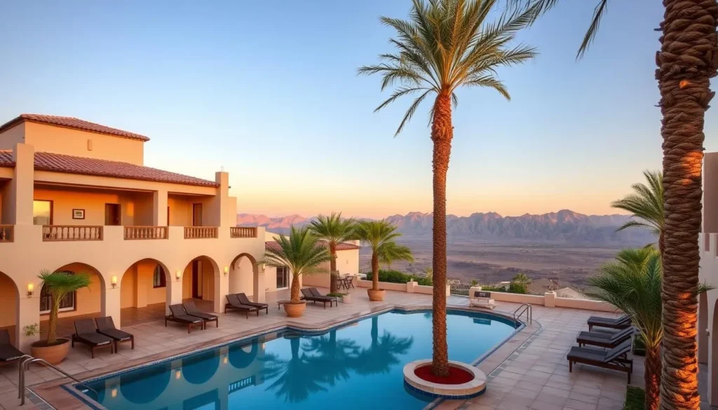 Traditional Omani hotel in Nizwa with mountain views and authentic architecture