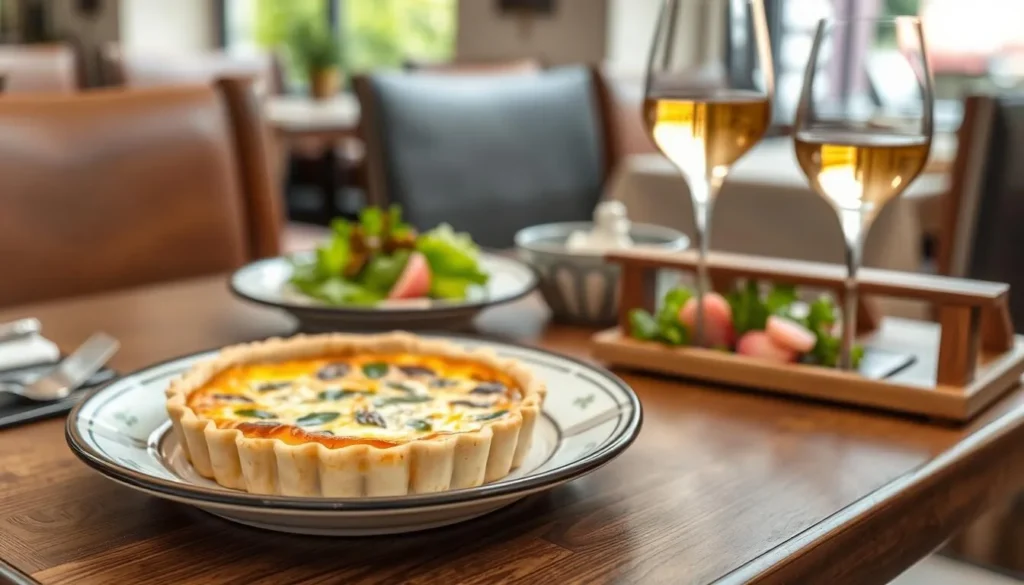 Traditional Quiche Lorraine served in a Nancy restaurant