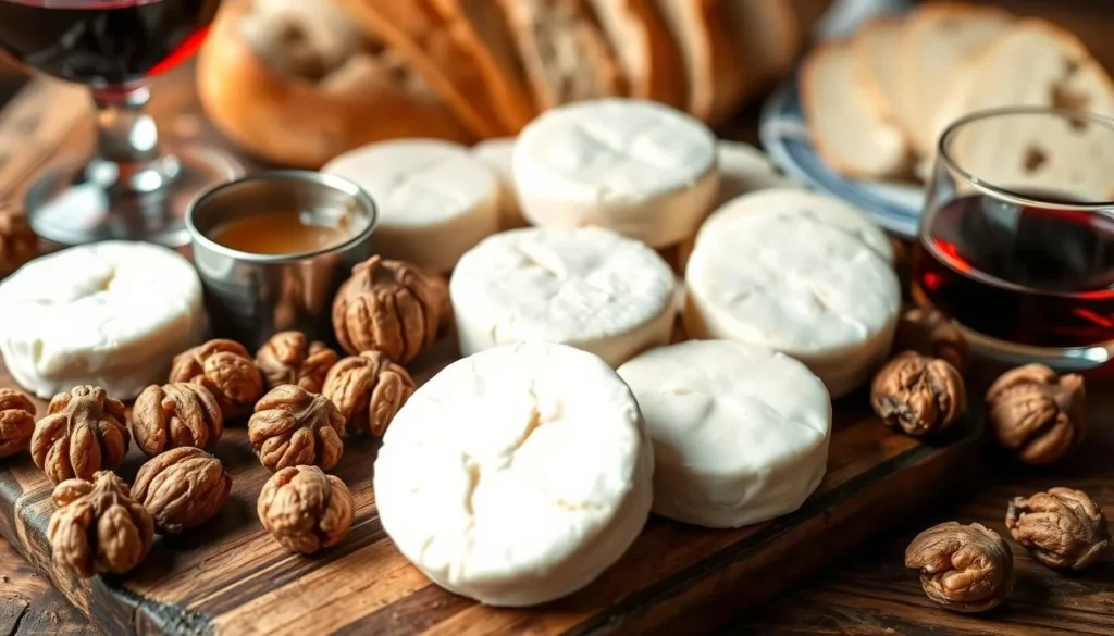 Traditional Rocamadour AOP goat cheese with walnuts and honey