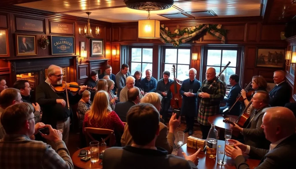Traditional Scottish pub in Inverness with live folk music performance