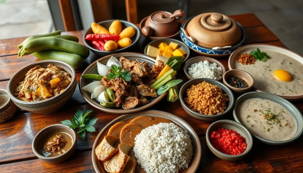Traditional Sumatran food served at a local restaurant near Mount Leuser National Park Traditional Sumatran food served at a local restaurant near Mount Leuser National Park