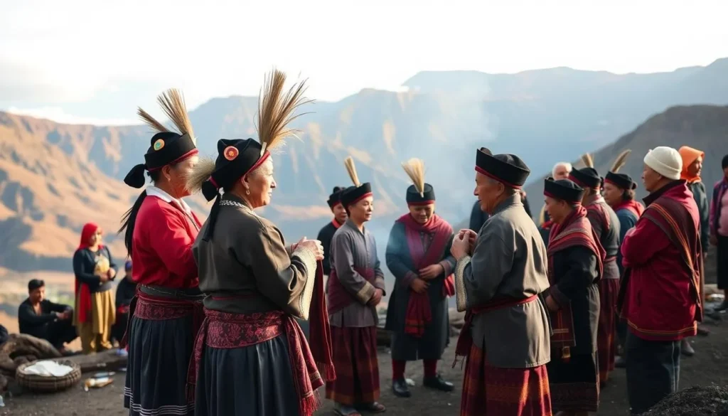 Traditional Tenggerese ceremony near Bromo Tengger Semeru National Park