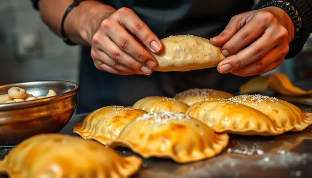 Traditional Tucuman empanadas being prepared by local chef