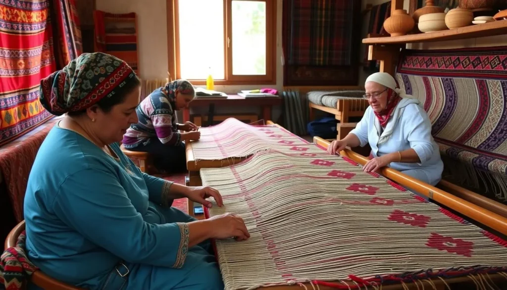 Traditional Tunisian carpet weaving workshop in Kasserine