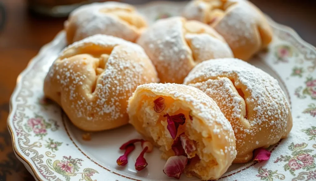 Traditional Tunisian pastries including Kaak Ouarka, a Zaghouan specialty made with rose water Traditional Tunisian pastries including Kaak Ouarka, a Zaghouan specialty made with rose water