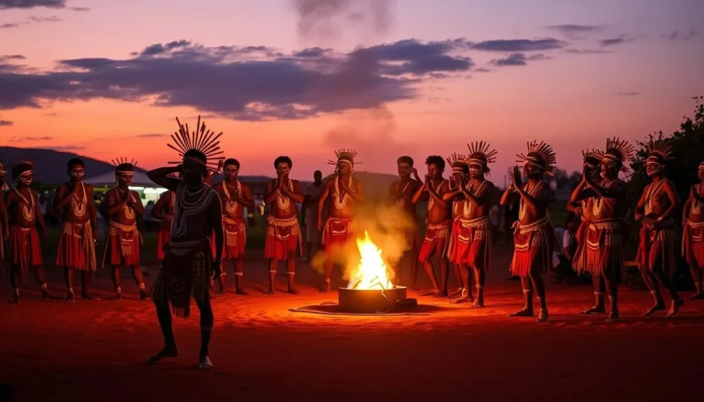 Traditional Yolŋu dance performance at Garma Festival in Nhulunbuy, Northern Territory things to do