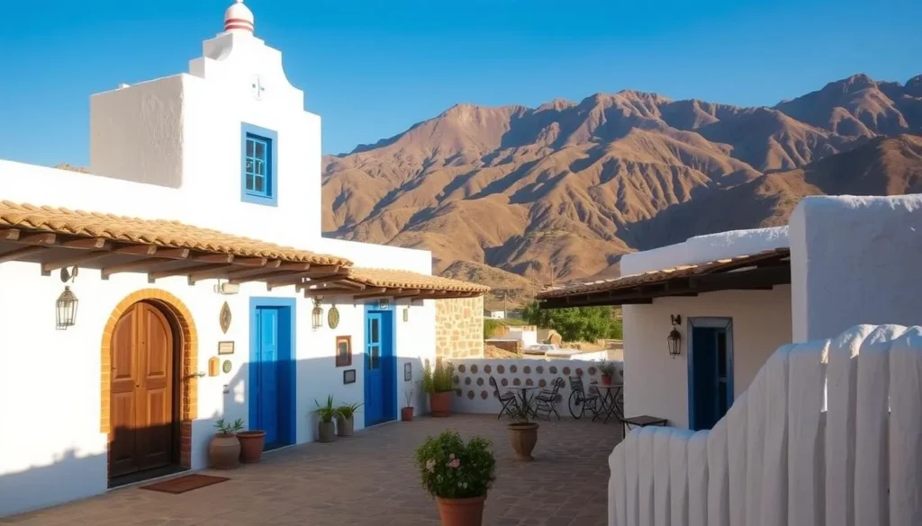 Traditional accommodation near Jebel Orbata National Park showing local architecture and mountain views