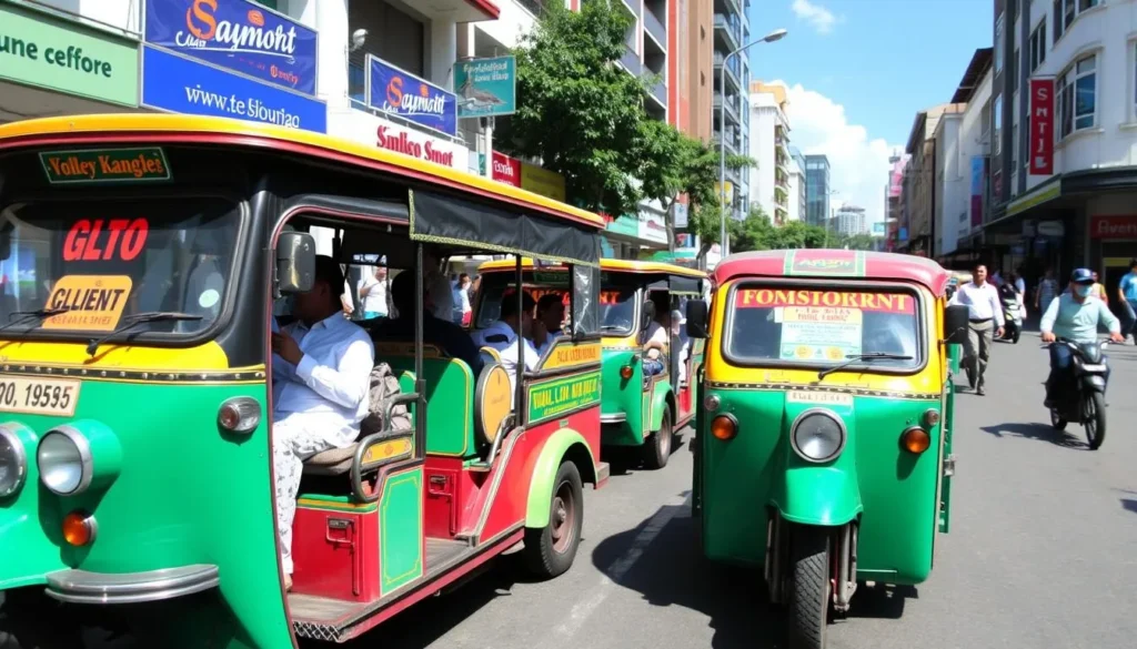 Traditional angkot minibuses in Bandung city center, a local transportation option for exploring Bandung Indonesia things to do