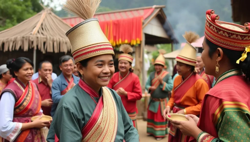 Traditional cultural ceremony at Dieng Plateau near Lake Telaga Warna