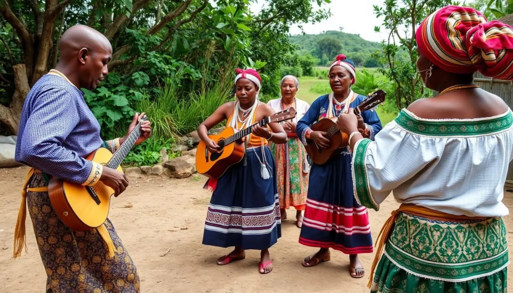 Traditional dance performance by local Malagasy people near Mikea National Park