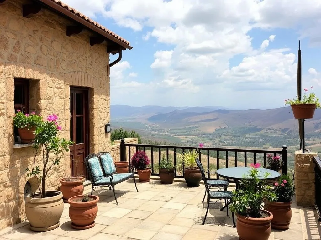 Traditional family guesthouse in Bcharri with a terrace overlooking the Qadisha Valley
