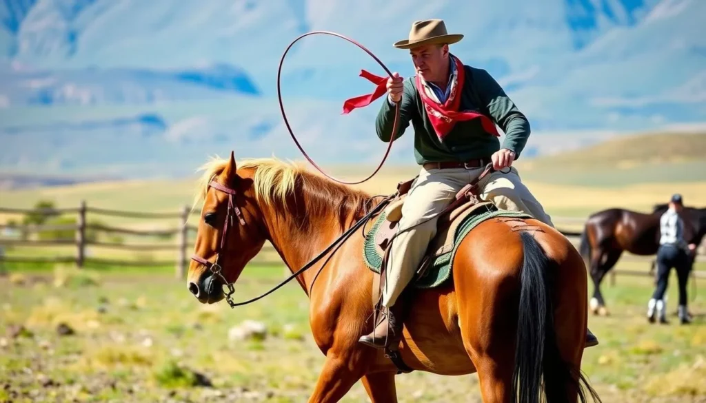 Traditional gaucho demonstration at an estancia near El Chalten, Argentina