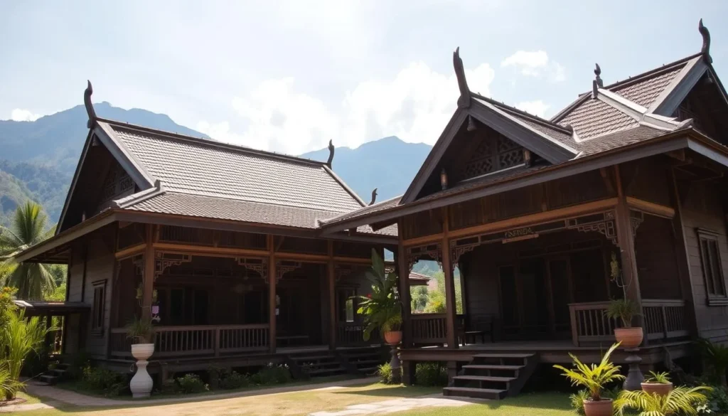 Traditional guesthouse in Muang Xay with wooden architecture and mountain views Traditional guesthouse in Muang Xay with wooden architecture and mountain views