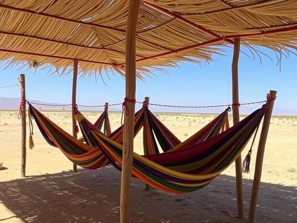 Traditional hammock accommodation in Punta Gallinas