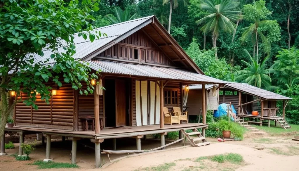 Traditional homestay accommodation near Nam Et-Phou Louey National Protected Area
