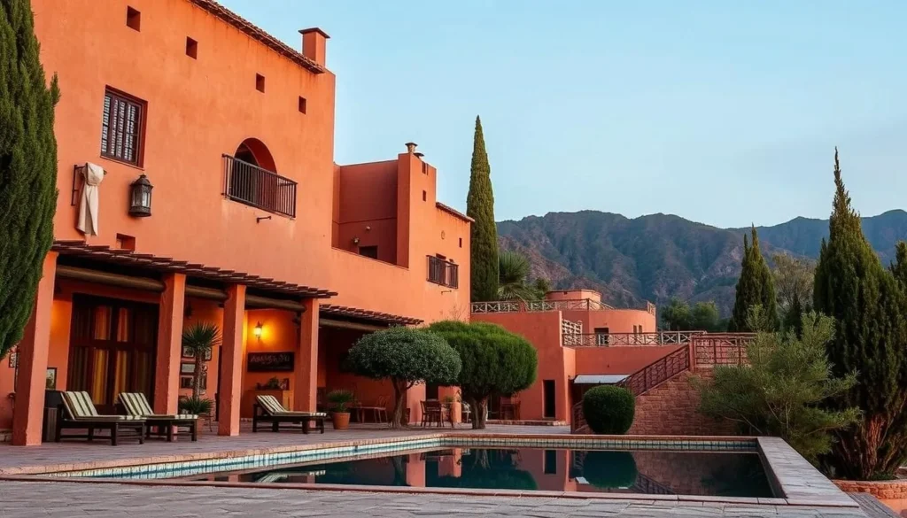 Traditional hotel in Azrou with mountain views and cedar trees