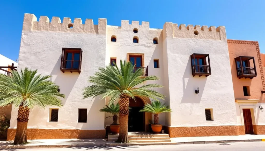 Traditional hotel in Smara, Morocco with desert architectural style