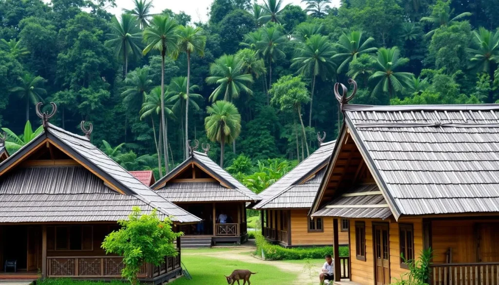 Traditional houses in Kampung Naga traditional village, Tasikmalaya