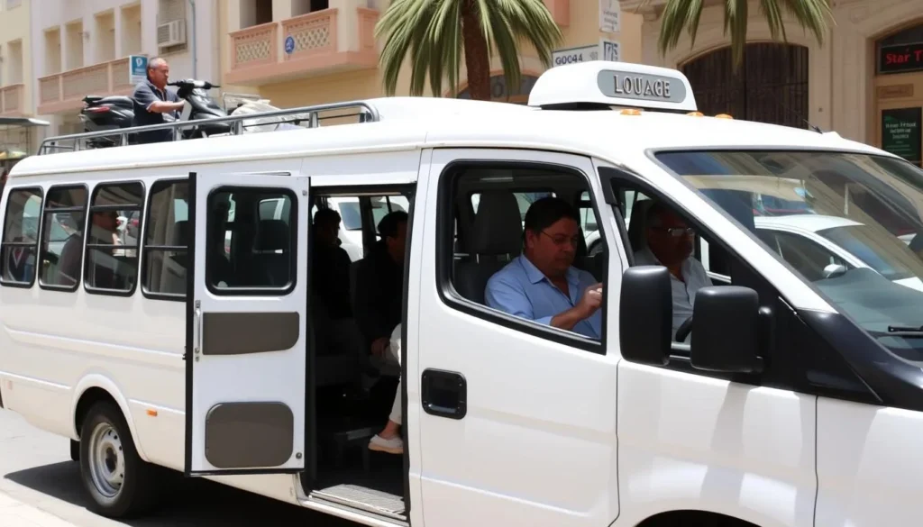 Traditional louage minibus transportation in Sfax, Tunisia