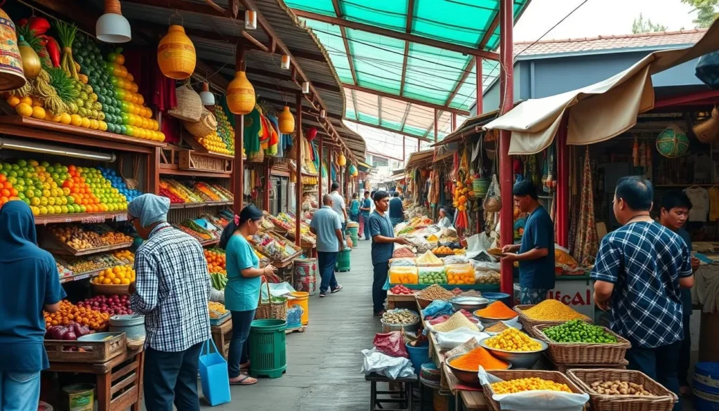 Traditional market in Blitar where visitors can practice bargaining skills while shopping for local products