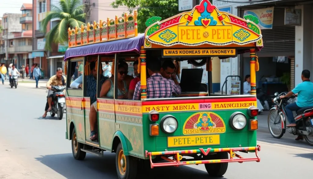 Traditional pete-pete minibus in Kendari with colorful decorations - Kendari, Indonesia: Best Things to Do