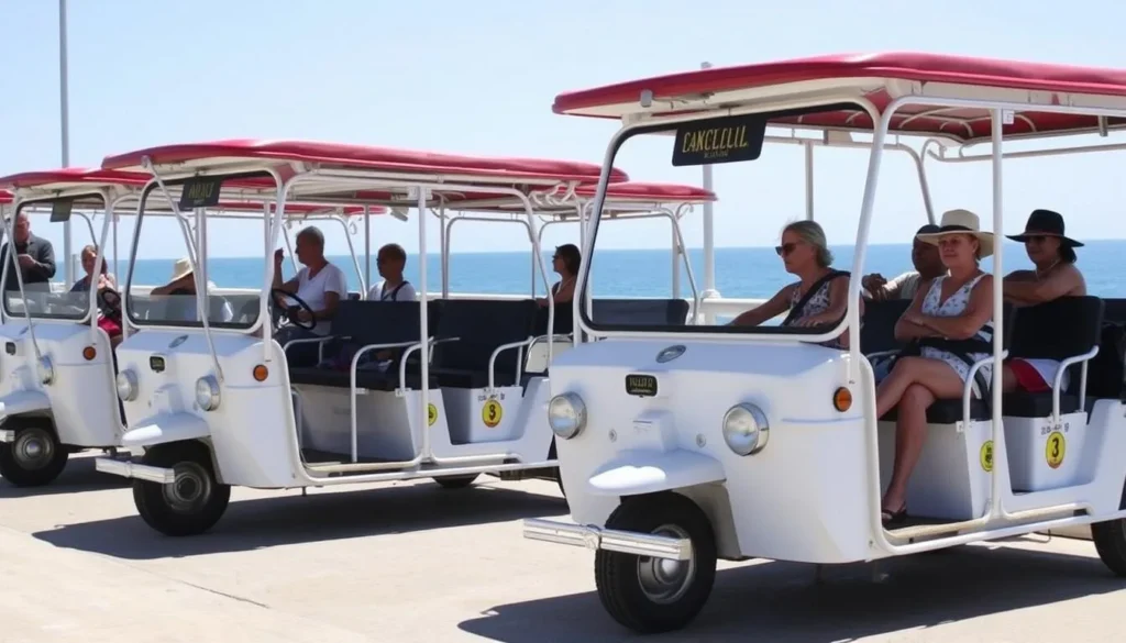 Traditional pulmonia taxis along Mazatlán's malecón in Sinaloa, Mexico