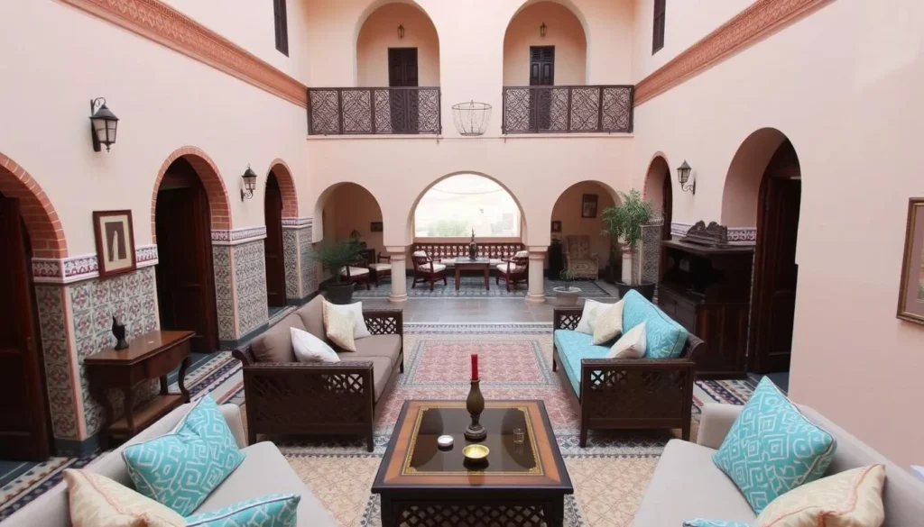 Traditional riad accommodation in Midelt Morocco with mountain views
