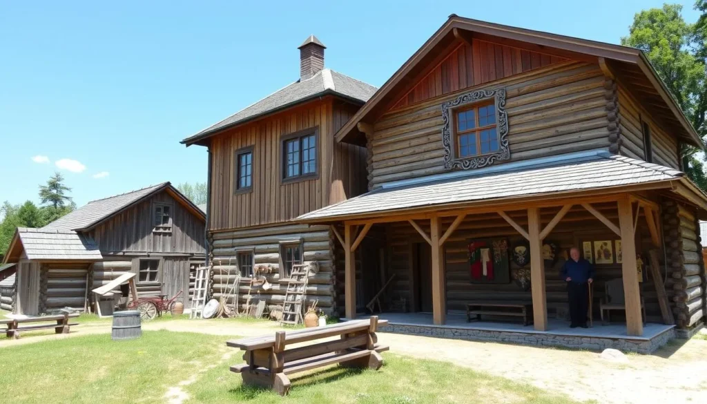 Traditional rural life museum 'Derevenskoe Podvorye' in Khvalynsky National Park