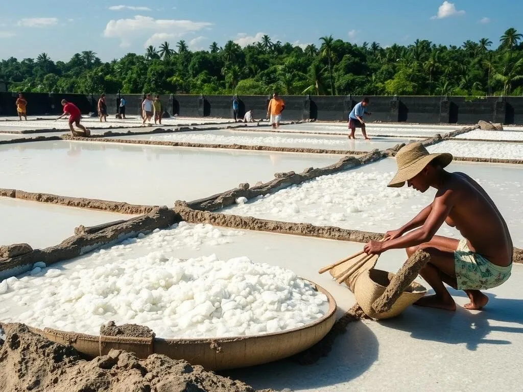 Traditional salt making process in Tejakula village near Singaraja