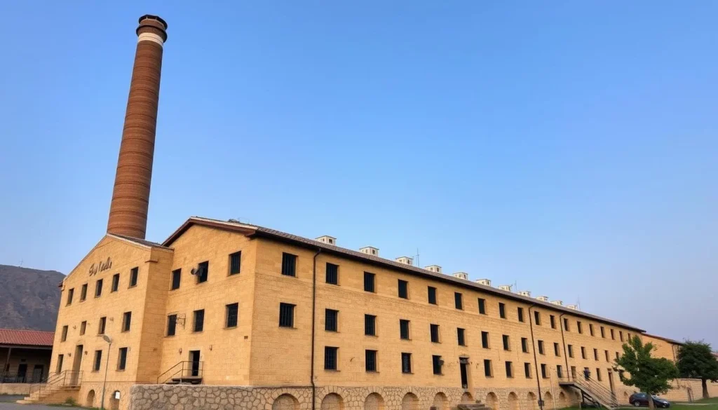 Traditional silk factory with its distinctive chimney in Kobayat Lebanon