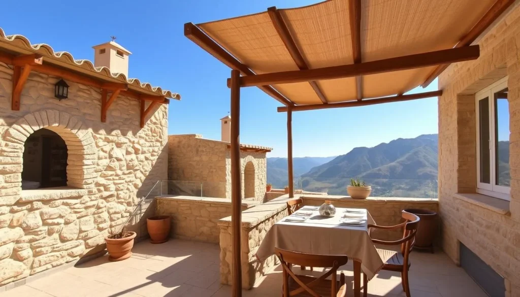 Traditional stone house accommodation in Kobayat with mountain views