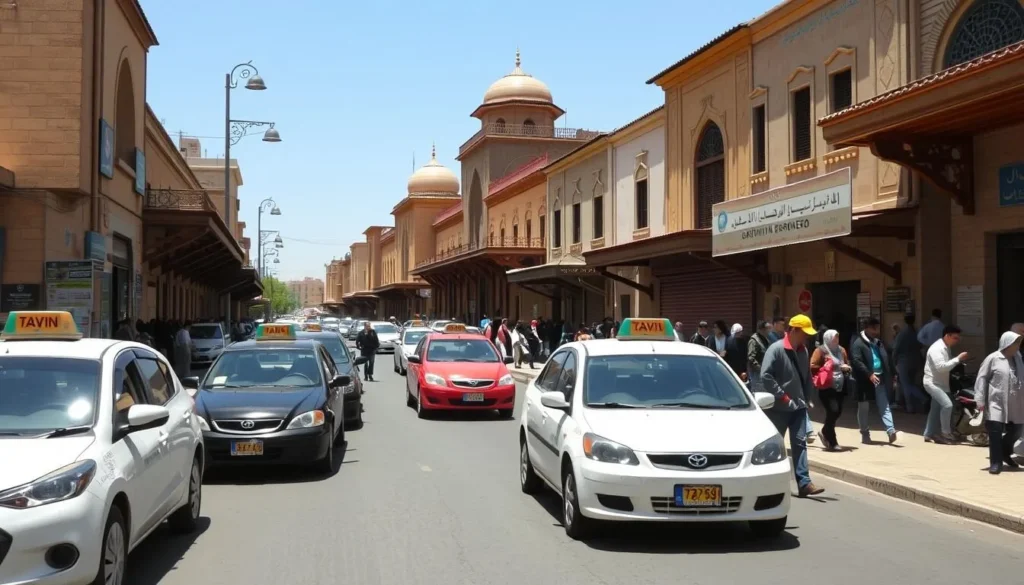 Traditional street in Qazvin with local transportation options