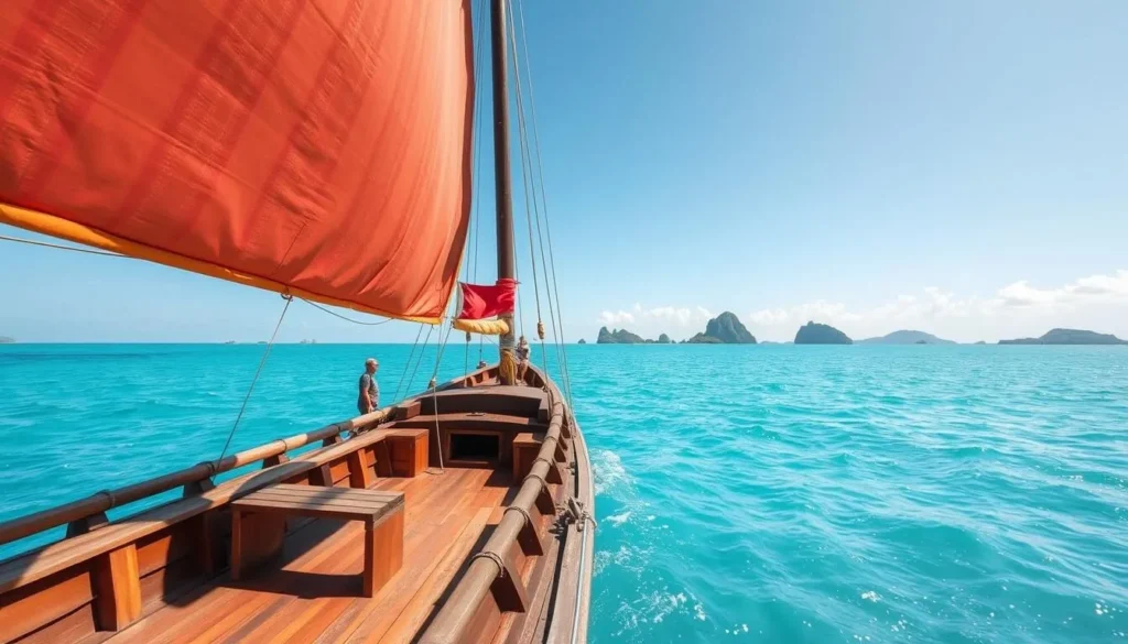 Traditional wooden boat sailing in Komodo National Park Indonesia waters Traditional wooden boat sailing in Komodo National Park Indonesia waters
