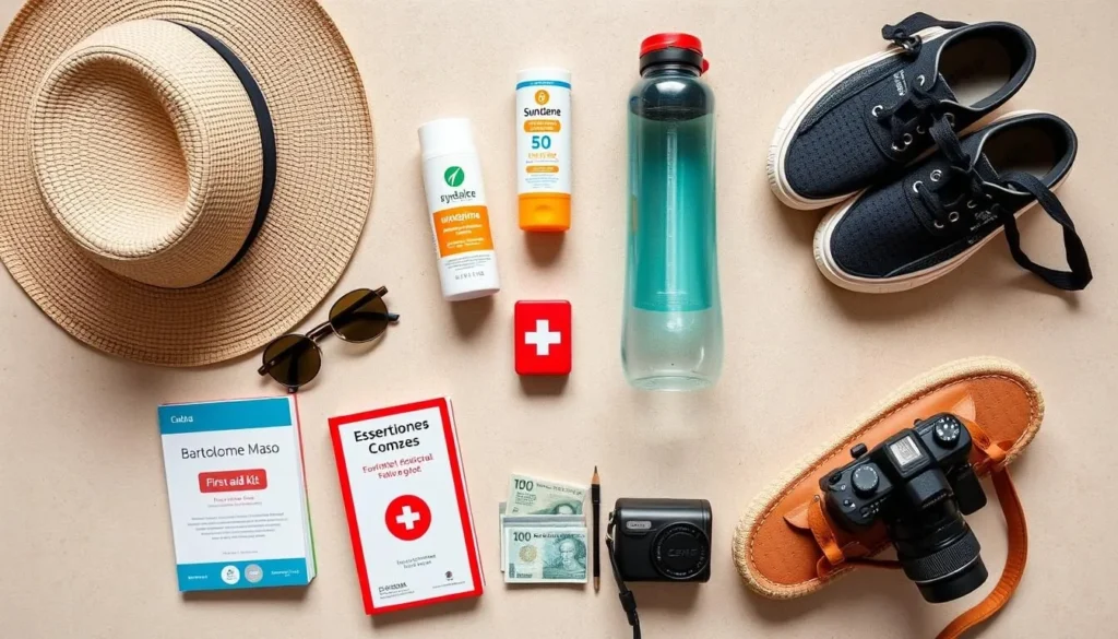 Travel essentials for a trip to Bartolome Maso, Cuba